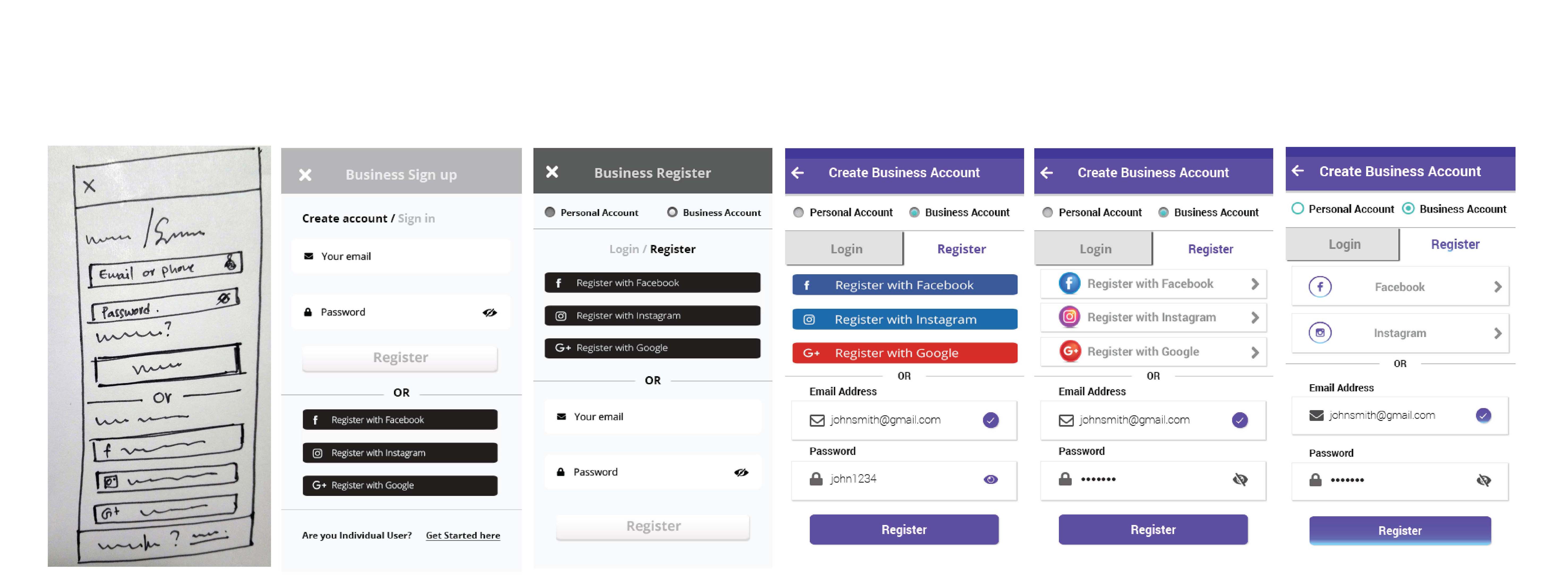 Registration screen image